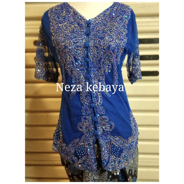 Kebaya peyet biru elektrik//kebaya payet pendek//kebaya[