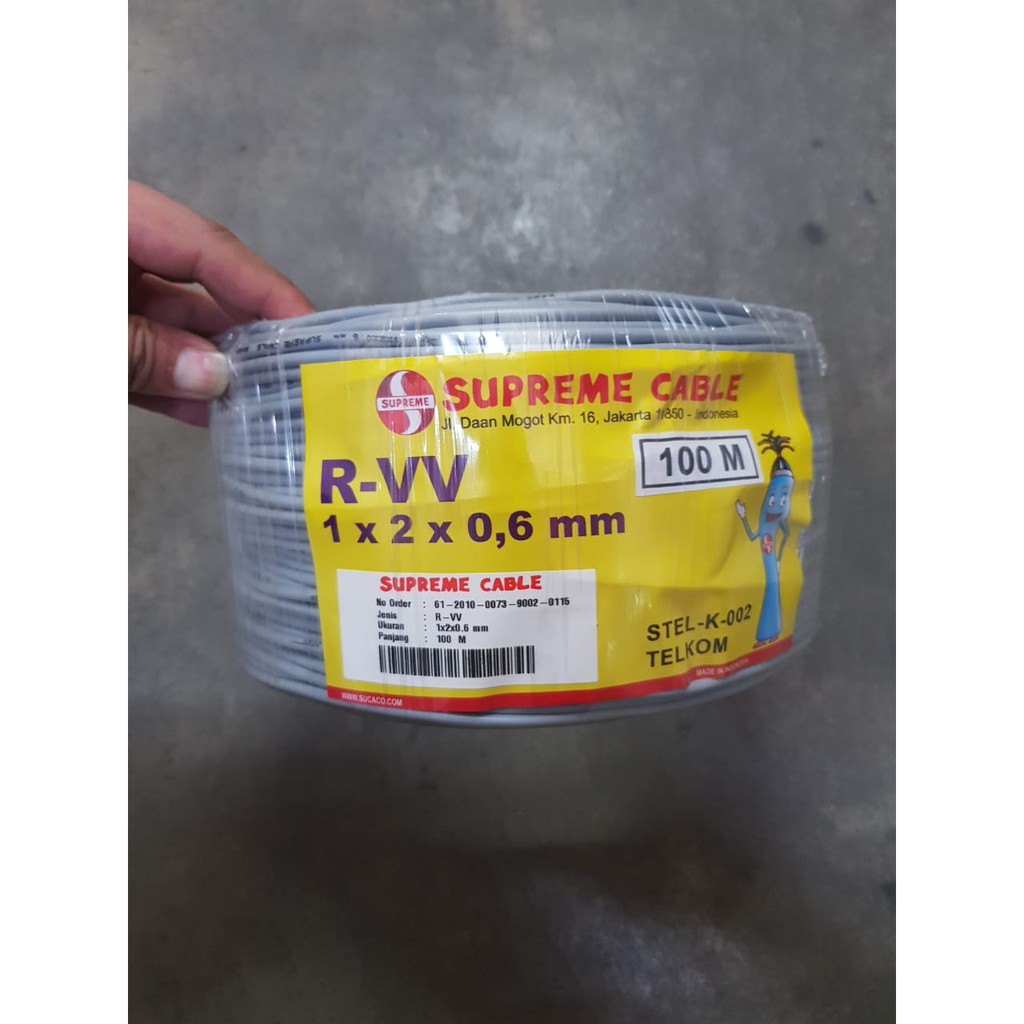 SUPREME KABEL TELEPON (INDOOR) ITC / RVV 1X2X0,6 @100MTR (1PAIR)