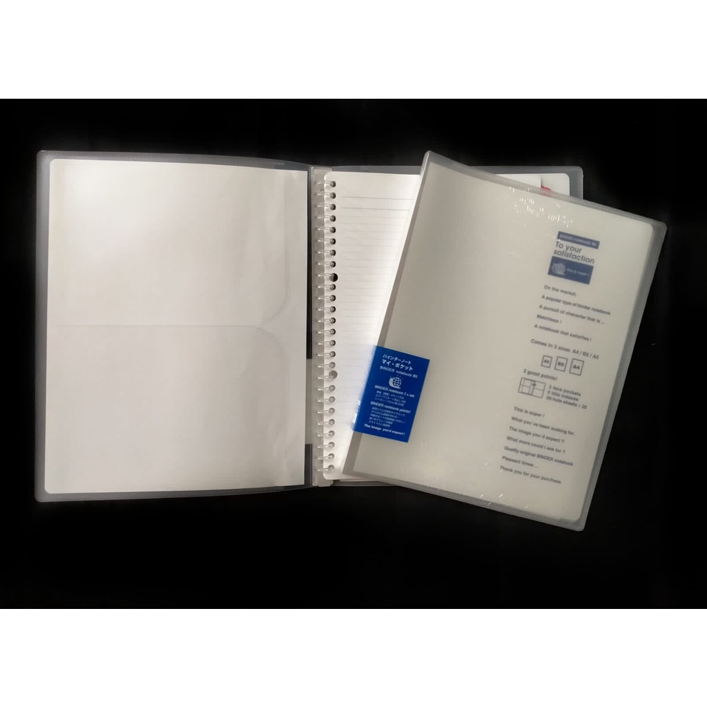 

BINDER NOTE BOOK B5 26 RING PLASTIK KOKUYO P-728 TRANSPARAN SLIP COVER
