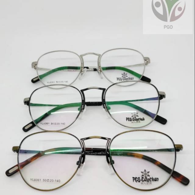 Kacamata Frame Metal bulat ovale pria wanita burning colour yl6061