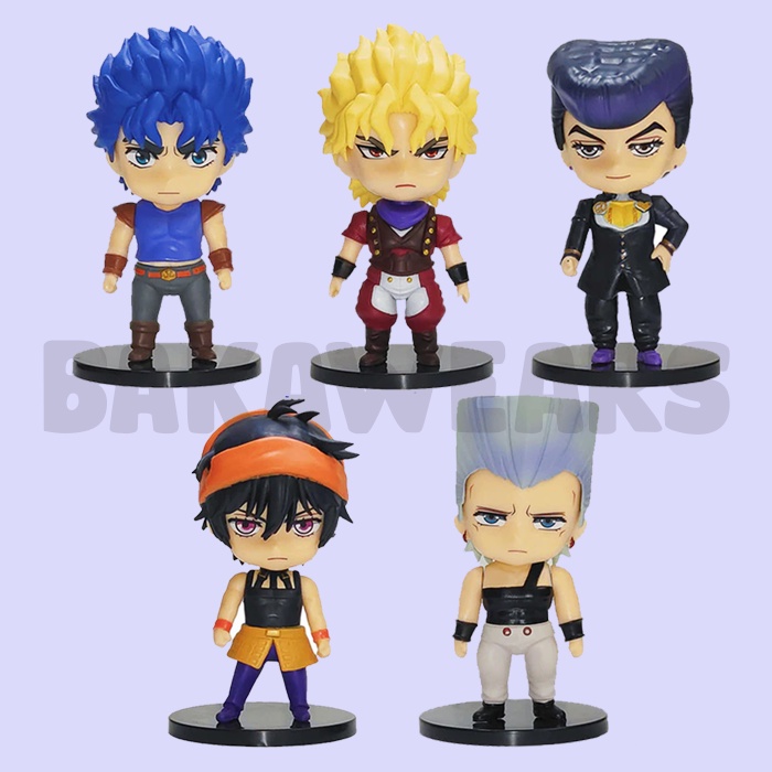 Action Figure Jojo's Bizarre Adventure 2: Cute Kawaii Version - Jonathan Joestar, Dio Brando, Josuke Higashikata, Narancia Ghirga, Jean Polnareff