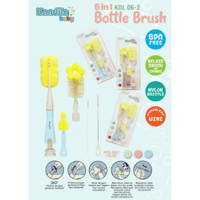 KANDILA/PAOPAO  BABY BOTTLE BRUSH SET (KDL06-2) SIKAT BOTOL