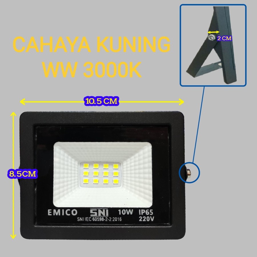 Emico Lampu sorot led 10w led flood light 10 watt led tembak outdoor Bagus