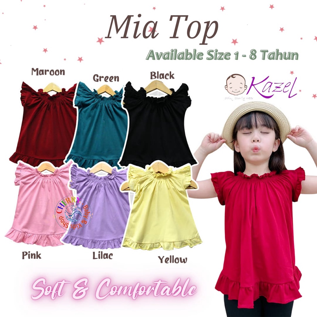 Kazel x Zebe Mia Top 1- 9 Tahun Blouse Atasan Fashion Anak Perempuan Lucu Adem Katun CBKS