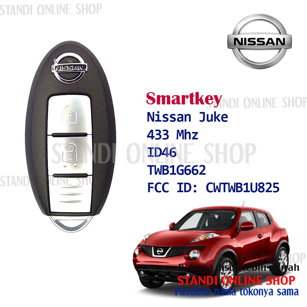 Remote Set Komplit Kunci Smartkey Nissan Juke OEM 433 Mhz