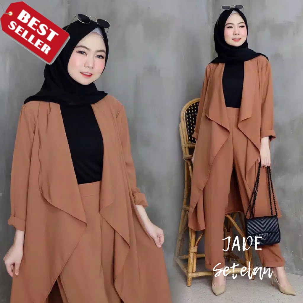 TERLARIS / JADE ONE SET / baju setelan outer / Grosir Baju Setelan Kantor Wanita Hijab Terbaru Jade