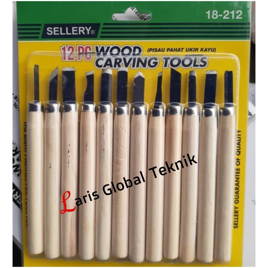SELLERY Wood Carving Tools Set 12 Lino Cut Tools Cukil Kayu Pahat Ukir