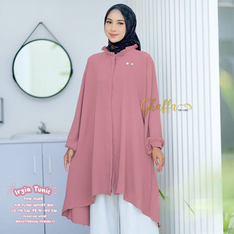 IRGIA TUNIC BY GHAFFA THE LABEL // TUNIK MUSLIMAH // Jumbo wanita polos airflow