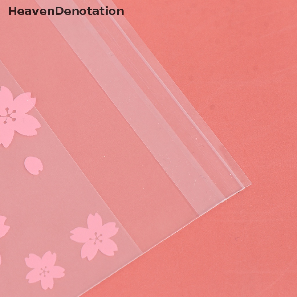 [HeavenDenotation] 100Pcs/Set Dots Cherry Blossoms Cookie Candy Bag Plastic Package Holder Gift