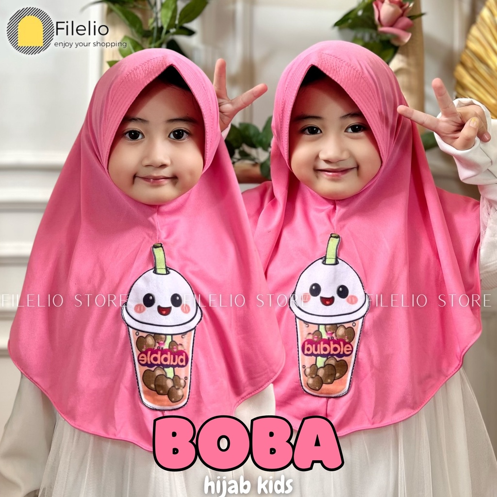 Terbaru Jilbab Anak Boba Lucu / Hijab Boba Anak / Kerudung Instan Boba Anak / Bergo Anak Boba / Jilbab Jersey Anak Boba