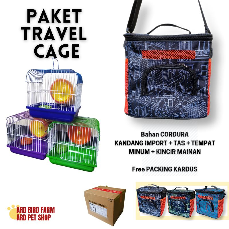 Pet Carrier Tas Travel Cage hewan Kandang Untulan Lovebird Hamster Landak Mini Sugar Glider