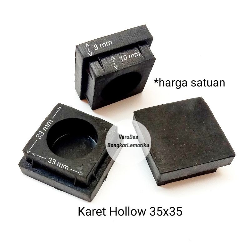 Karet Hollow 35x35 Kaki Kursi Meja Besi Holo Tebal