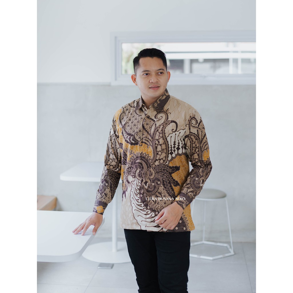 BIMASENA Kemeja Batik Pria Full Furing Bahan Katun Halus Sragenan