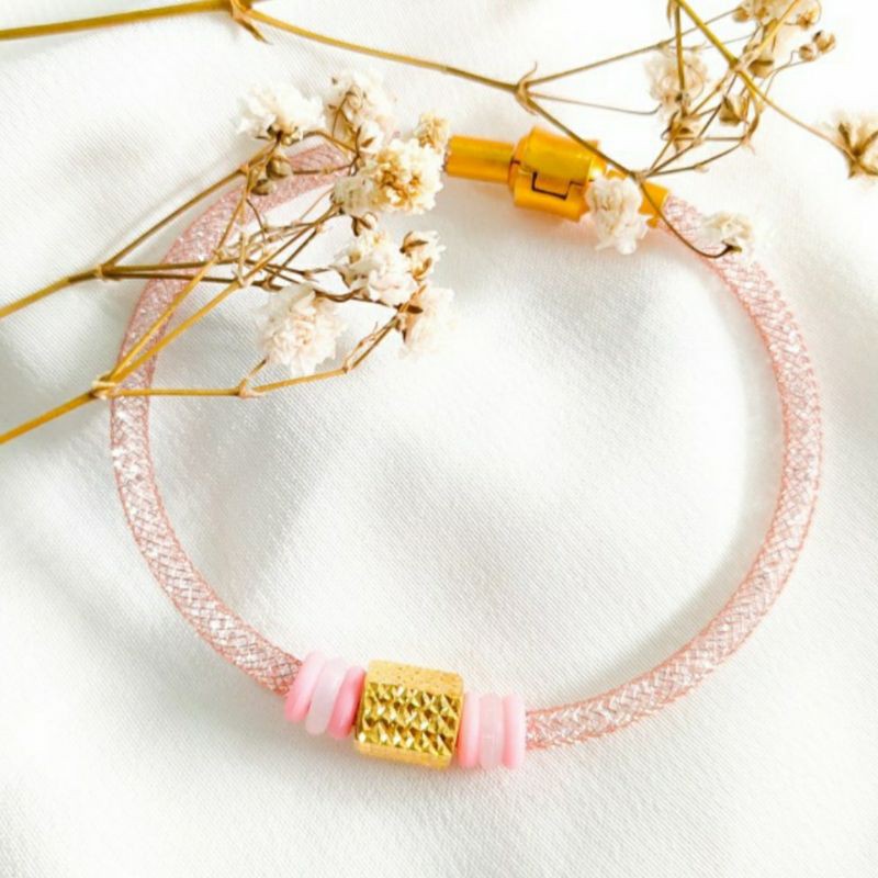 Gelang Swarovski Wanita Tali Segienam Korea Perhiasan Emas Asli