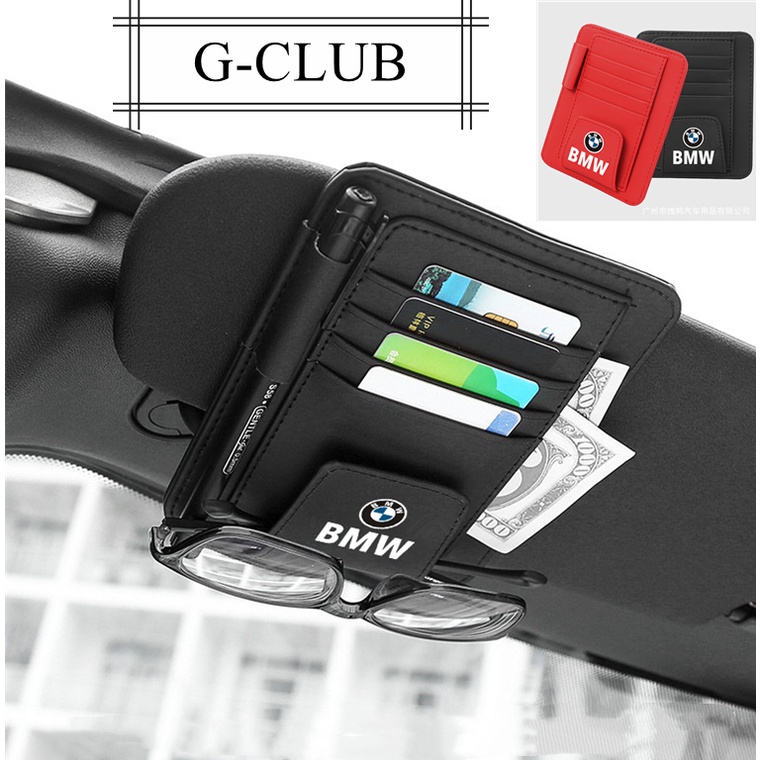 (G-CLUB) Tas Penyimpanan CD / DVD / Kacamata / Pulpen Bahan Kulit Untuk Sun Visor Mobil BMW