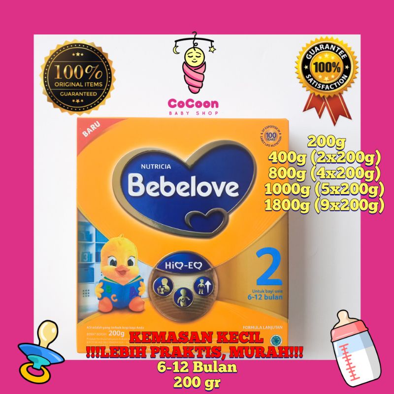 Susu Formula Bayi Nutricia Bebelove 2 6-12 Bulan 200 gr 400g 800 g 1000g 1800 g