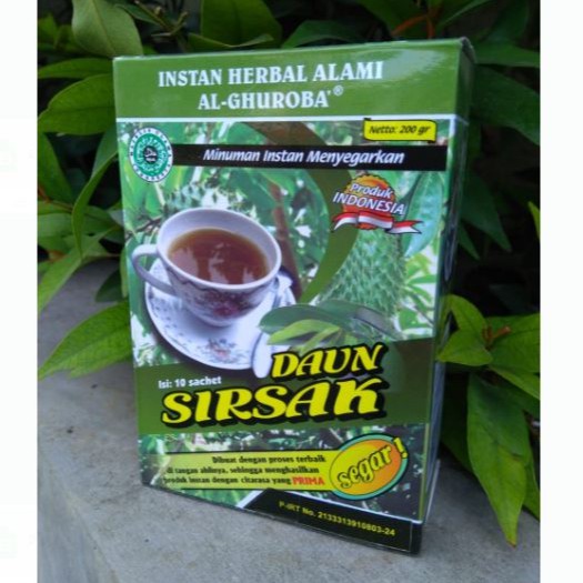 

Minuman Tradisional Daun Sirsak Bubuk Instan 200gr isi 10 sachet AlGhuroba