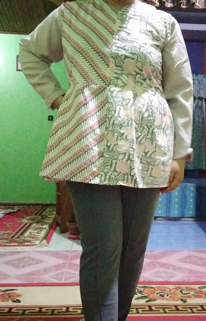 Tey-17 Batik Wanita Asj Sa Hrb026 Kenongo Kemeja Tosca Pendek