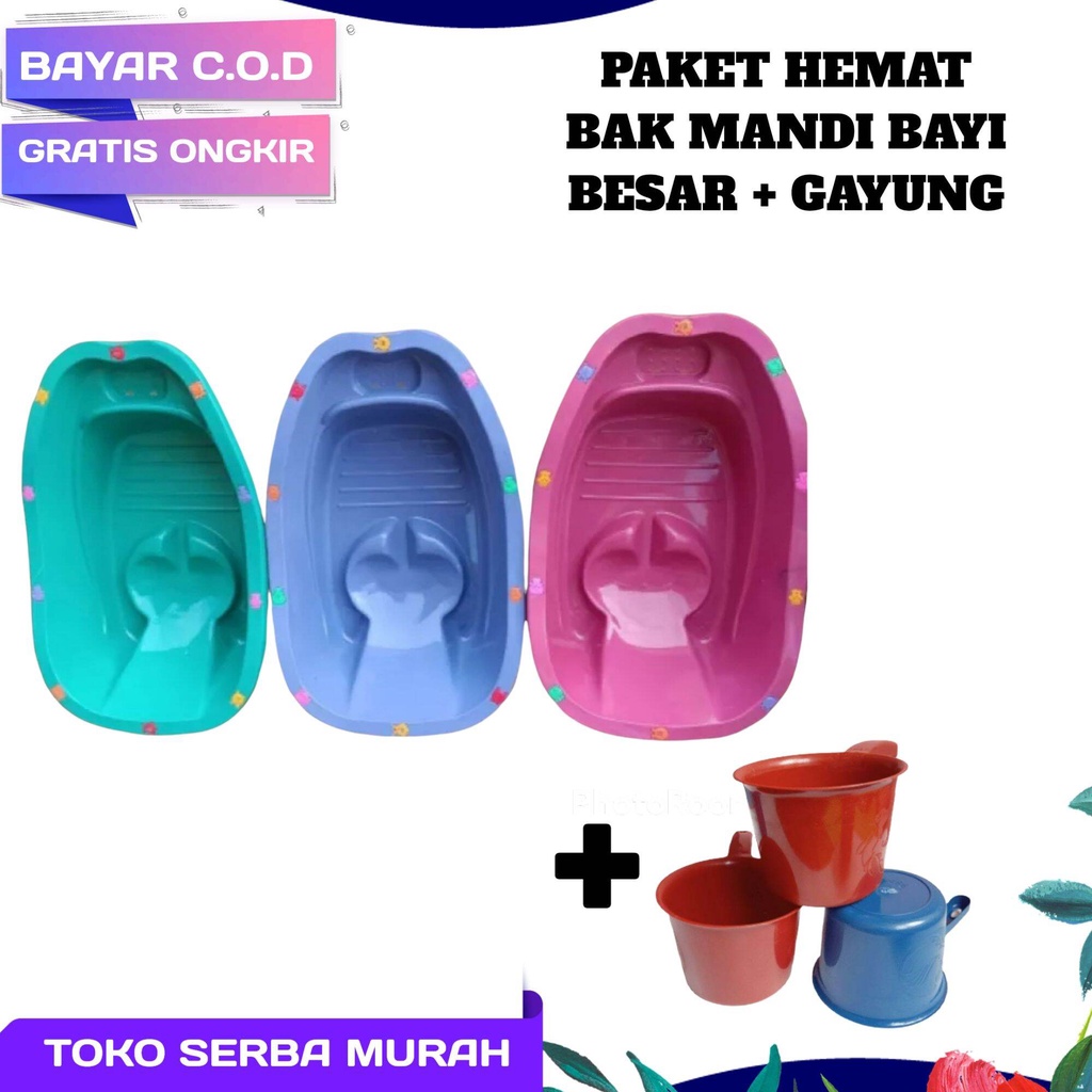 BAK MANDI BAYI / PERLENGKAPAN MANDI BAYI / BAK MANDI BAYI MURAH / BONUS KOTAK SABUN