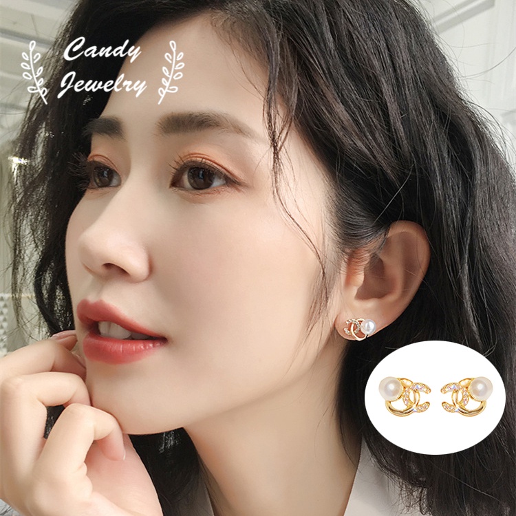 Anting Tusuk Sterling Silver 925 Dengan Mutiara Warna Permen Untuk Wanita