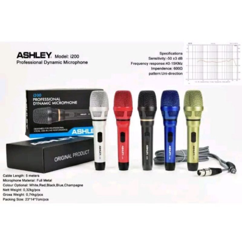 Mic Kabel Ashley i200 / Microphone Kabel Ashley i200 Original