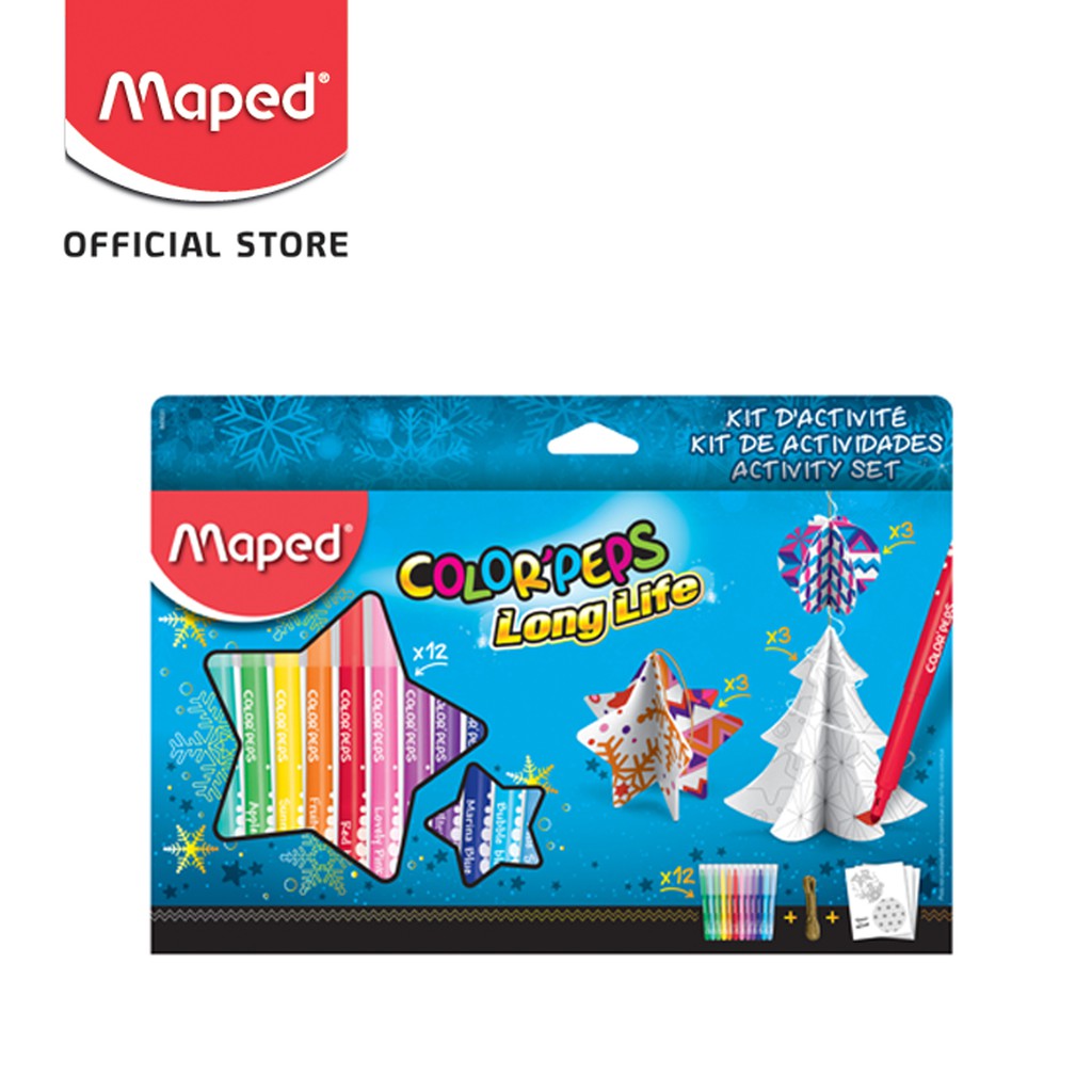 

Maped Spidol Felt Pen 12 Christmas Activity kemasan Cardboard