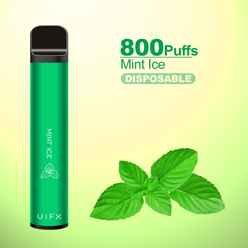 ViFX 800Puffs Disposable Pods Original 100% Ice Mint Flavour Vapee sekali pakai