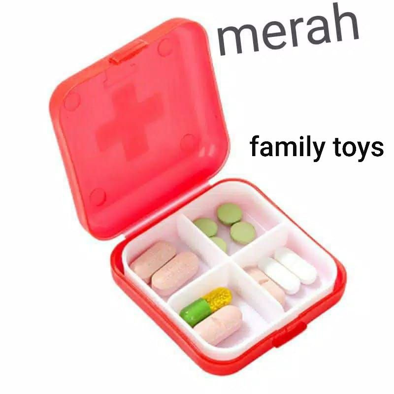 family games Kotak obat sekat 4 serbaguna portable assesoris perhiasan p3k pill case storage mini