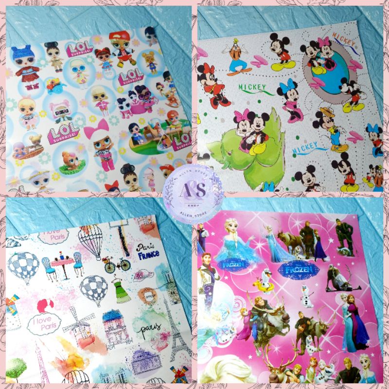 

KERTAS KADO GLOSSY ISI 1 LEMBAR HELLO KITTY FROZEN MICKEY