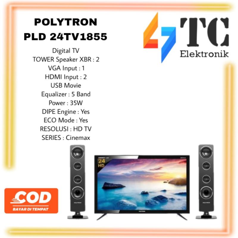 POLYTRON LED TV 24inch PLD 24TV1855 Cinemax