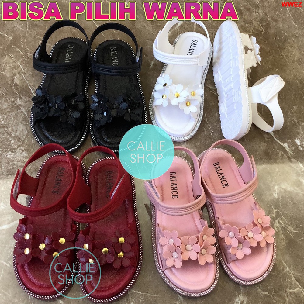 Sandal Anak Perempuan Fashion Jelly Import 9 bunga HYS 6696-2 LEVI 6691