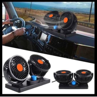 Kipas Angin Mini Fan Car 24V Double Headed T304