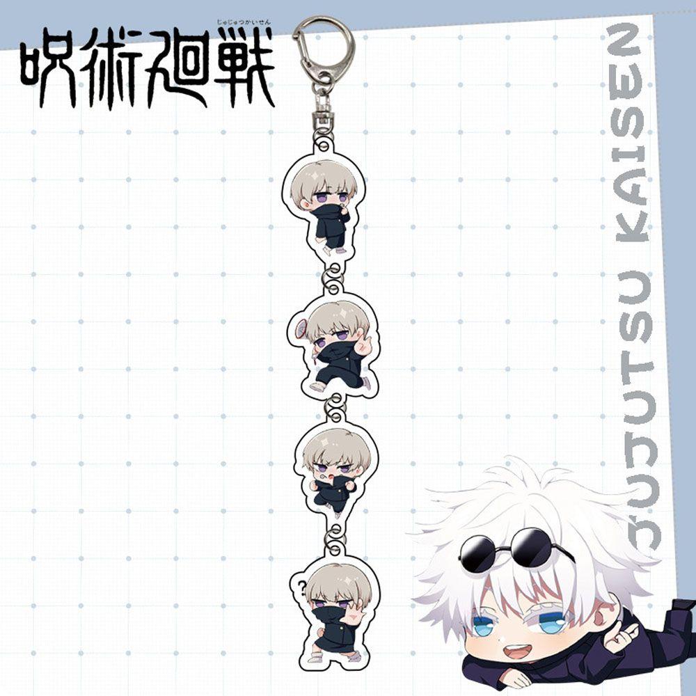 LANFY Gifts Jujutsu Kaisen Keychain Acrylic Key Ring Animation Peripheral Pendant Jujutsu Kaisen Cartoon Gojo Satoru Japanese Anime Hot Blood Anime Figurine Model