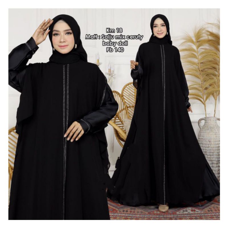 Abaya Salju Inner Outer / Abaya Saudi Abaya Najaah / Gamis Hitam / Dress Hitam / Gamis Arab / Abaya 