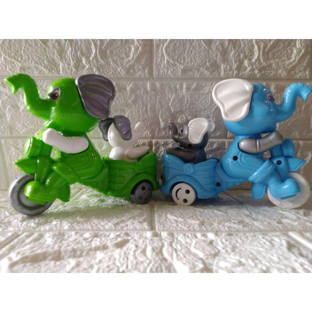 mainan anak gajah dan ikan mobil tarik