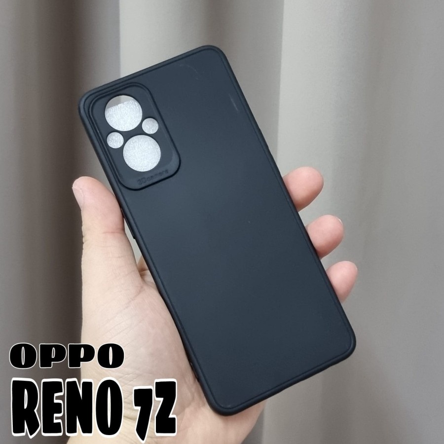 OPPO RENO 8T 4G 8T 5G 8 4G 8 5G 8Z 5G 8 PRO 7 4G 7 5G 7Z 5G CASE BLACK PREMIUM SOFTCASE SILIKON KARET HITAM CASING PROTECT CAMERA COVER PELINDUNG KAMERA  RENO 7 Z 5G