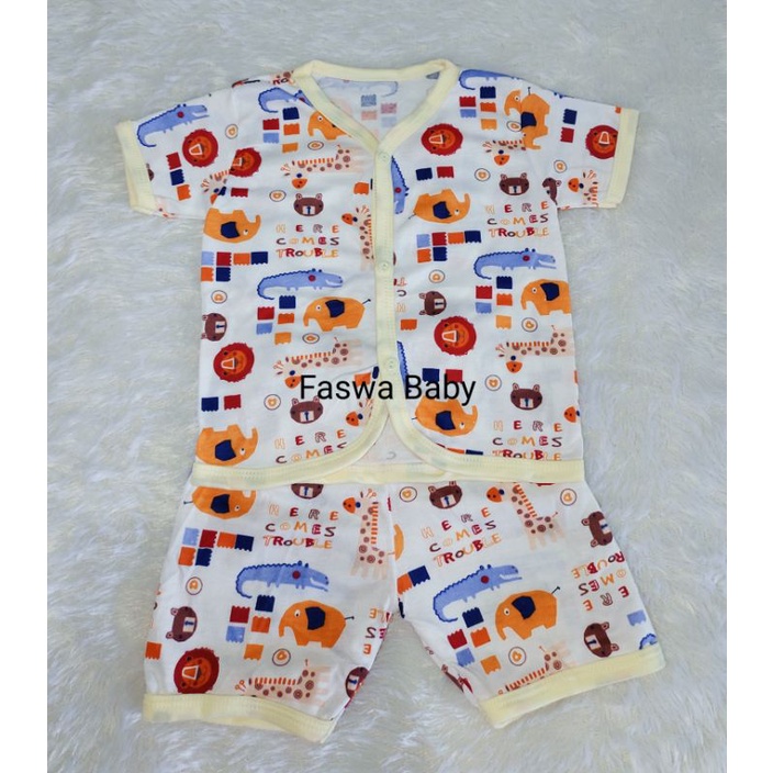 Setelan Pendek Shaqueen Motif Print SNI / Set Baju Anak Bayi 6-12 bulan