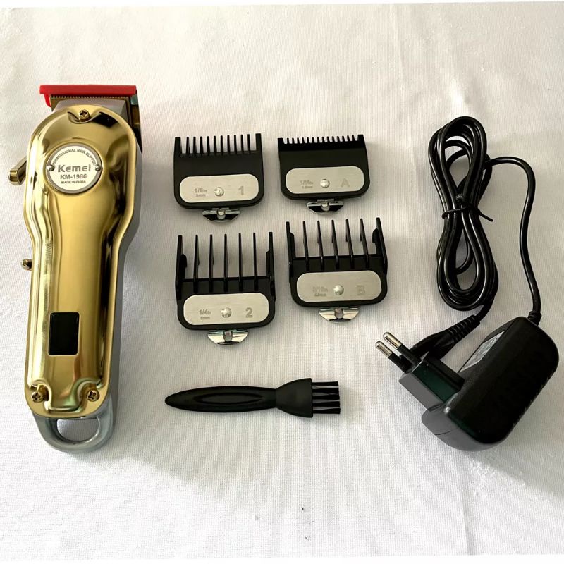 Mesin cukur rambut kemei 1986 original hair clipper alat pangkas barbershop Trimmer i8s paket-3