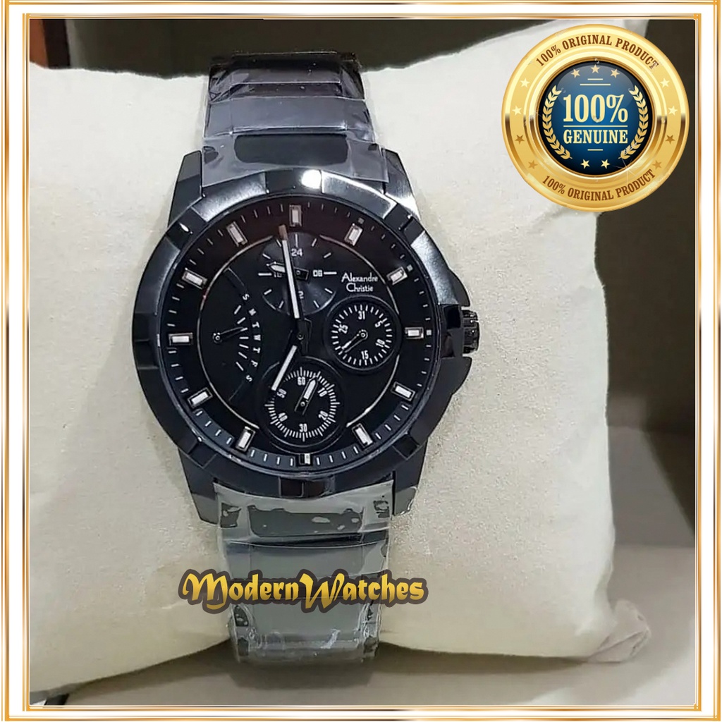 Jam Tangan Wanita Sporty Alexandre Christie Original AC 2879 Putih Black Rosegold White Rantai Alexa
