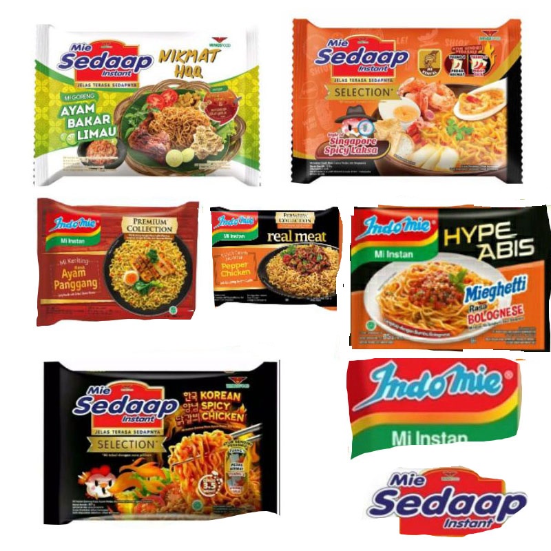 INDOMIE - MIE PAD THAI- MIE SEDAAP - MIE AYAM LIMAU - PAD THAI - MIE SEDAP - CHEESE BULDAK - MIE KOREA