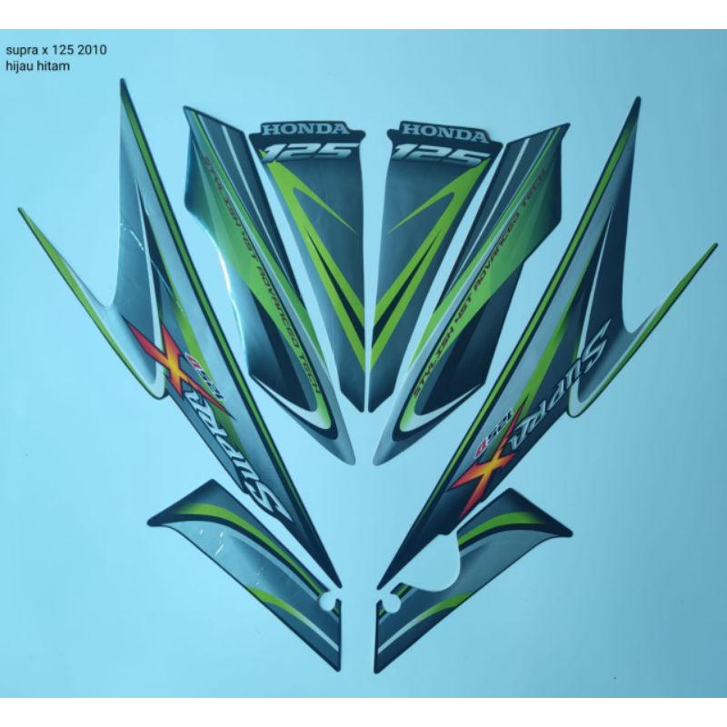 STRIPING SUPRA X 125 2010 HITAM HIJAU