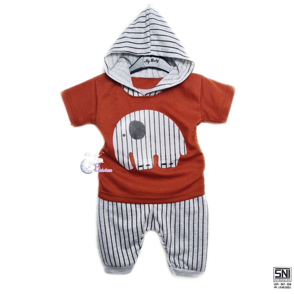 BAJU BAYI BOBOBAM GAJAH HOODIE SETELAN ANAK LAKI-LAKI / SETELAN ANAK HARGA GROSIR