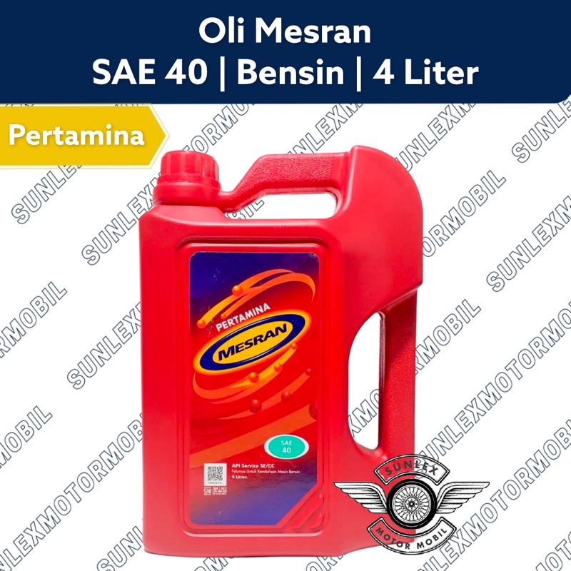OLI MESIN MESRAN BENSIN PERTAMINA MESRAN SAE40 4L 4 LITER SAE40 ORIGINAL ASLI