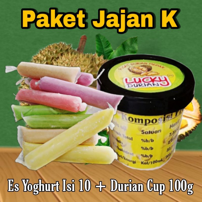 

Paket Jajan K ( Es Yoghurt + Durian Cup 100 )