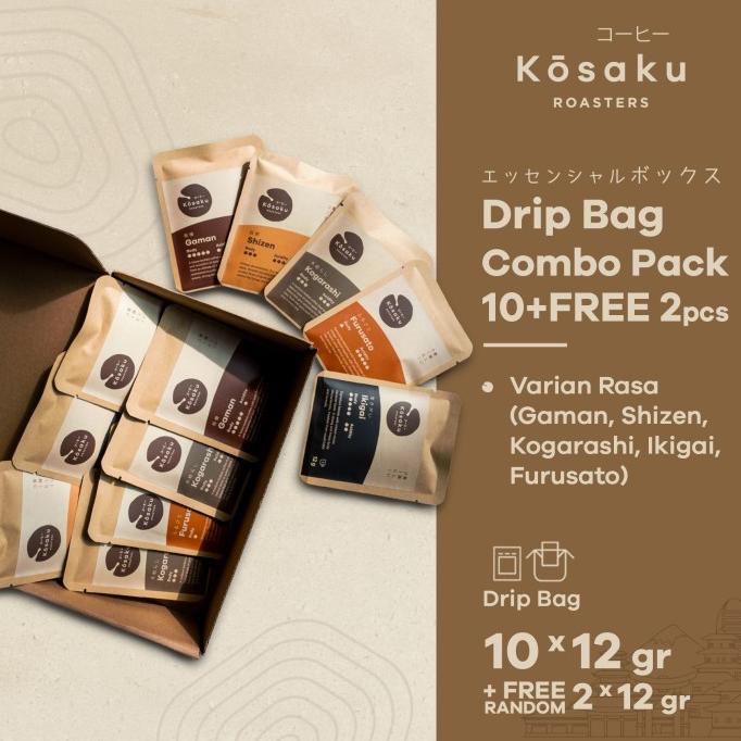 

[COD] Kosaku Drip Bag Coffee Combo Pack 10pcs+FREE 2pcs - Kopi Sachet [COD]