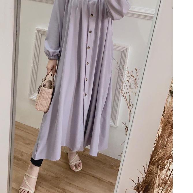 ☟ TUNIK LONG MOZYA FULL KANCING DAILY BUSUI WANITA TUNIK MOSCREPE ♘