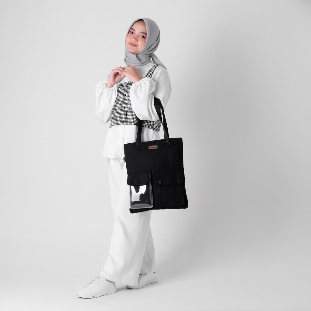Wajib Punya Pamole - Totebag Kanvas Totebag Kuliah Totebag Kerja Tote Bag Penutup Resleting - Carry