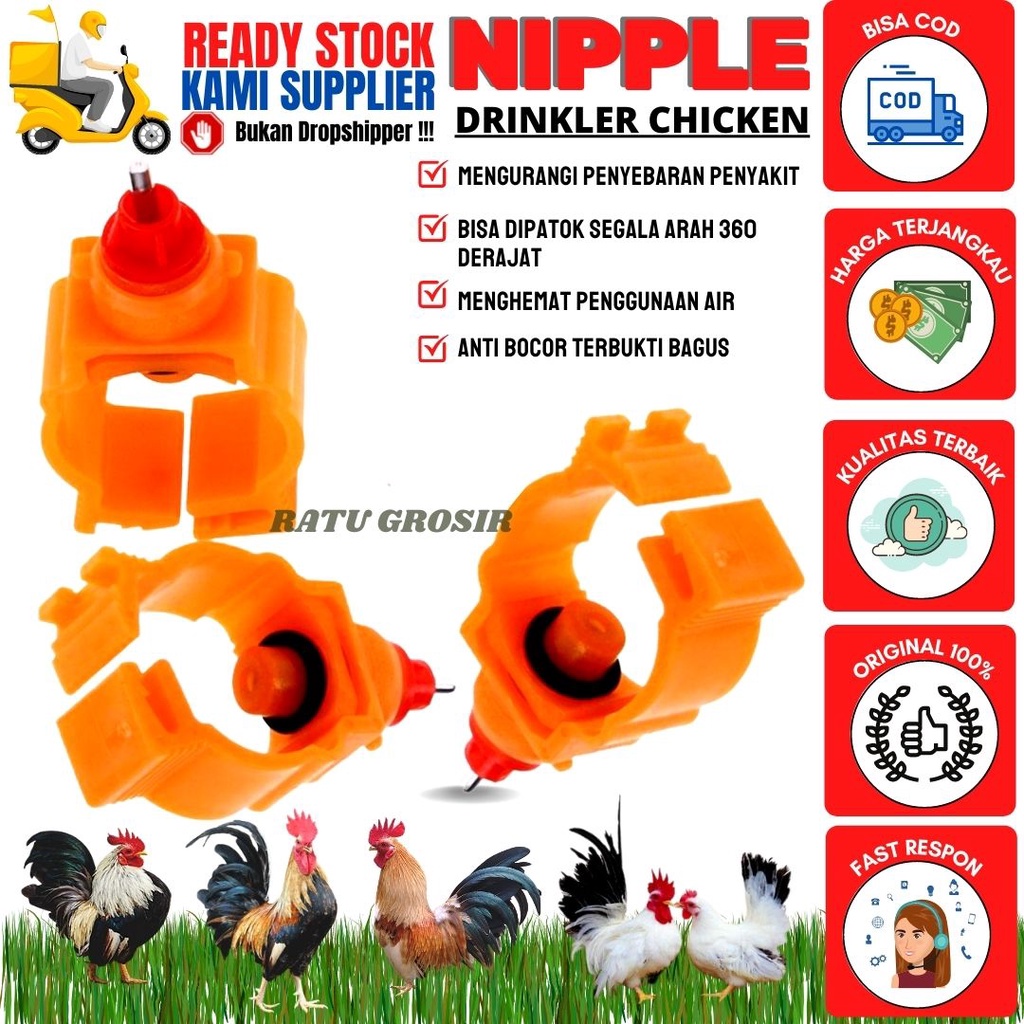 Nipple ayam nipel ayam nippel ayam tempat minum ayam puyuh (unggas) - RATU GROSIR