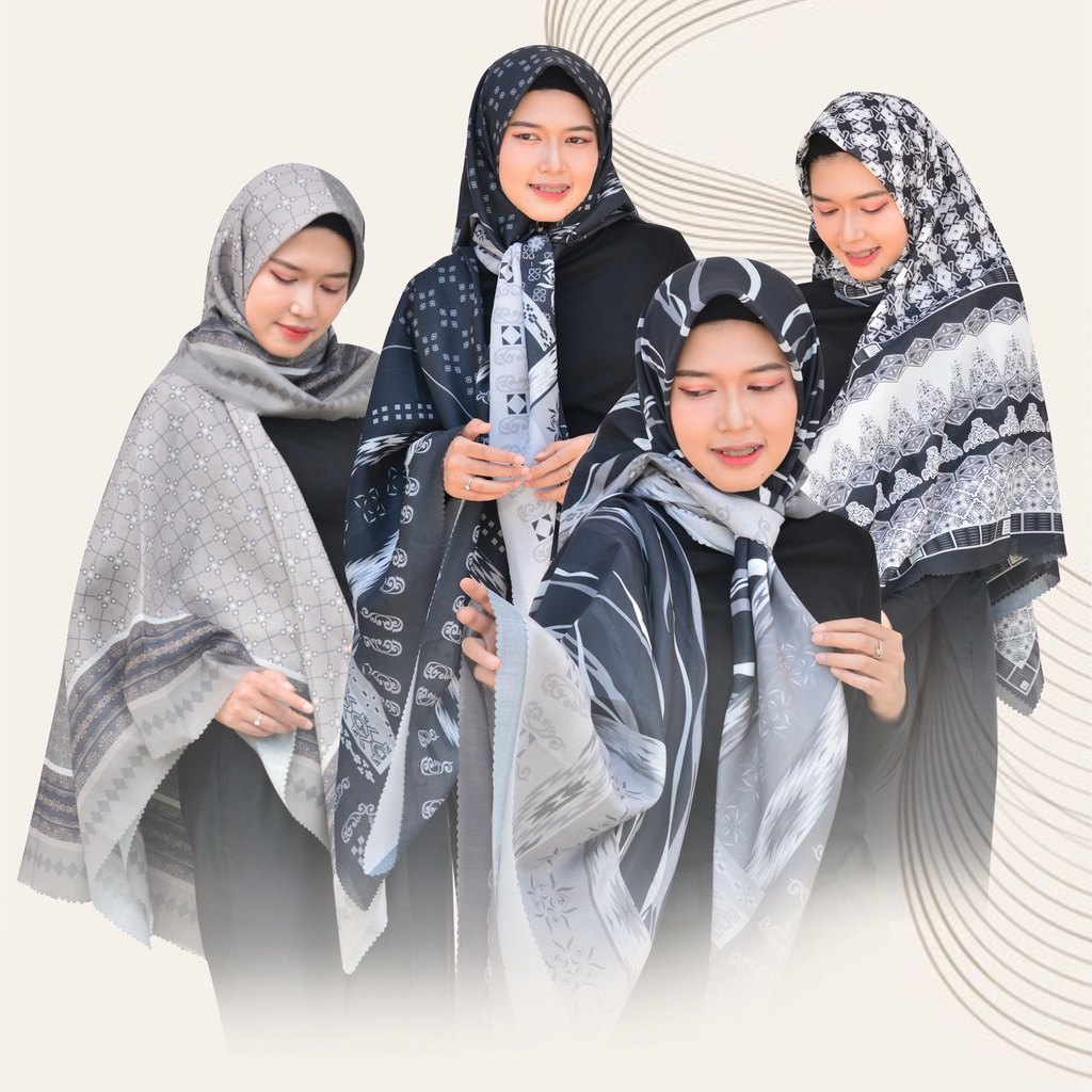 Hijab Jumbo | Kerudung Segi Empat Motif | Jilbab Syar'i Aswada Series