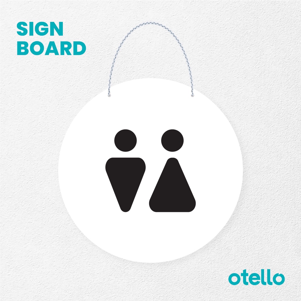 Otello Sign Icon Toilet Sign Board Acrylic Papan Gantung Label Akrilik Petunjuk Toko Modern Minimalist Kafe Restoran Kantor Gedung Cafe